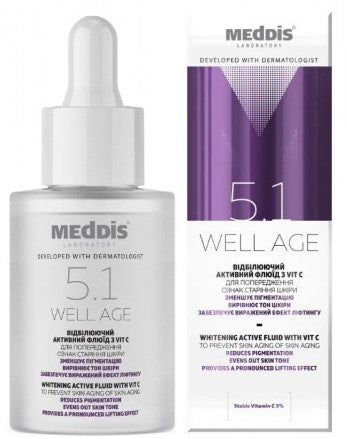 Meddis Well Age Brightening Active Fluid with Vitamin C, 30 mL