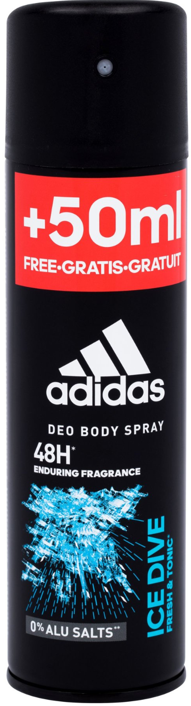 Adidas Ice Dive Men's Deodorant Spray, 150 mL + 50 mL