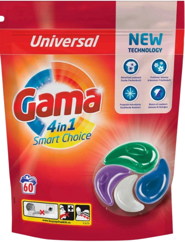 Gama Universal 4-in-1 Laundry Detergent Pods, 60 pcs (Price per 1 pc)