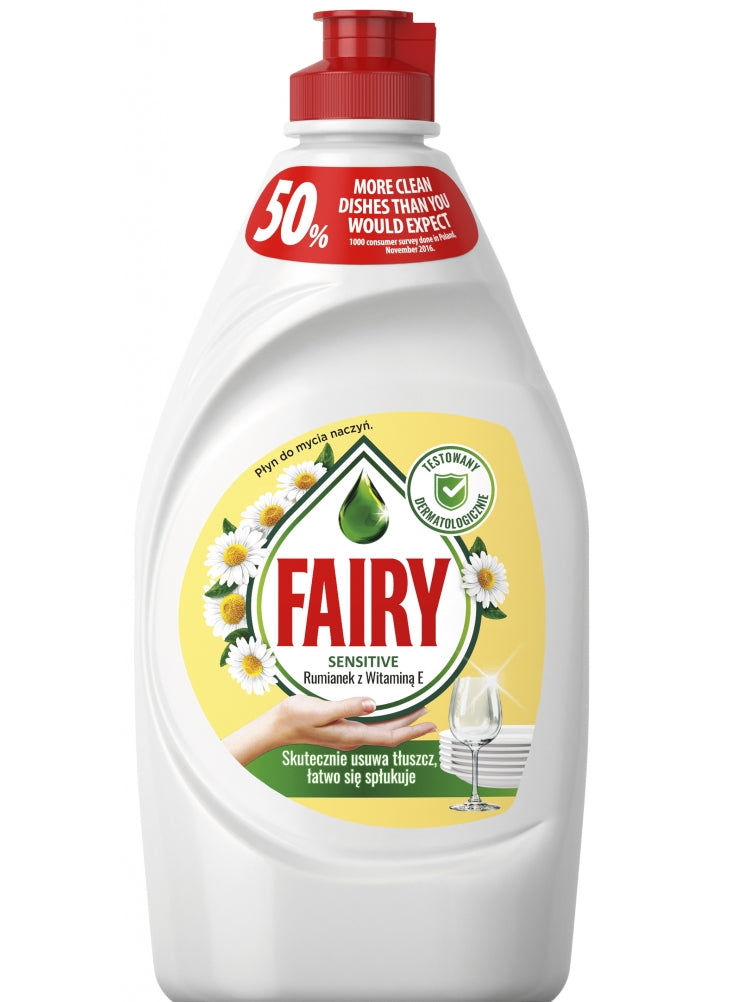 Fairy Sensitive Chamomile & Vitamin E Dishwashing Liquid, 450 mL