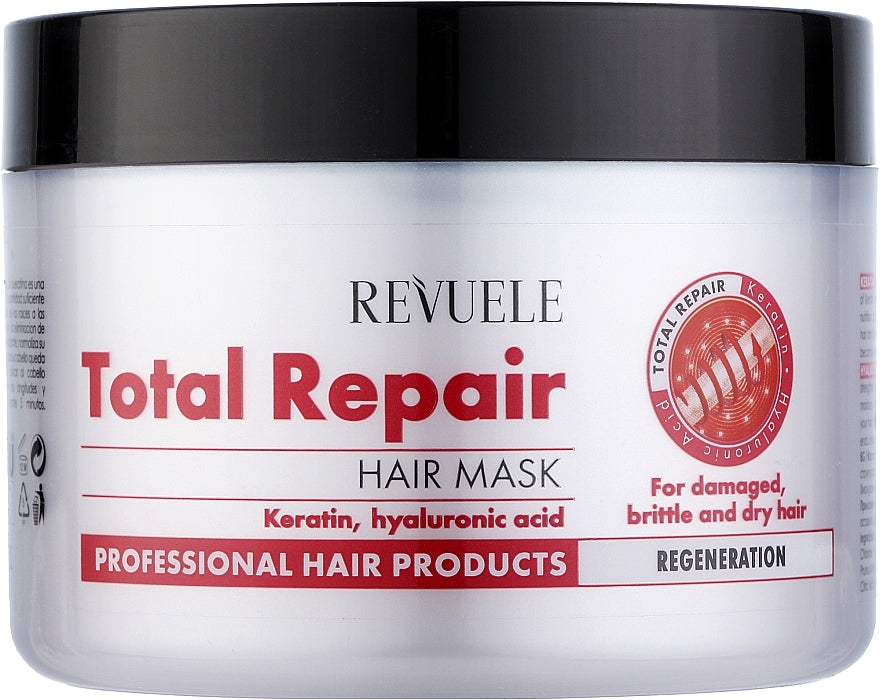 Revuele Total Repair Restorative Mask for Damaged, Brittle & Dry Hair, 500 mL