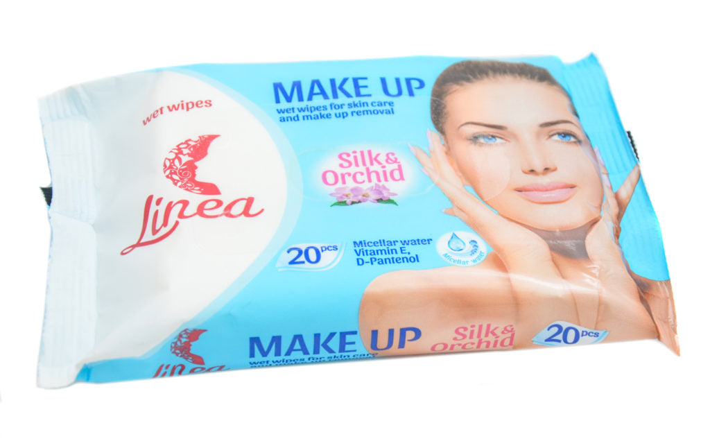 Linea Make Up Silk & Orchid Makeup Remover Wet Wipes, 20 pcs