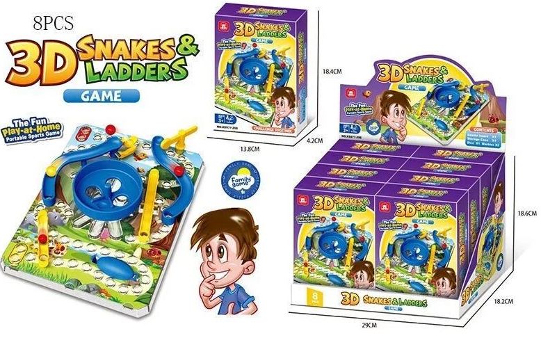 XS 977-208 3D Snakes & Ladders Board Game (Price per 1 pc)