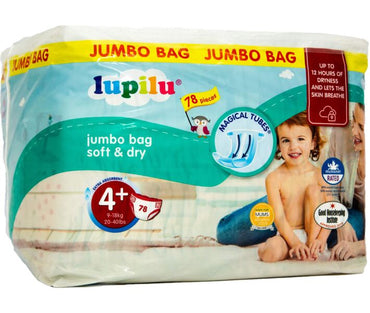 Lupilu Soft & Dry Jumbo Bag 4+ Baby Diapers, 78 pcs, 9-18 kg - Image 2