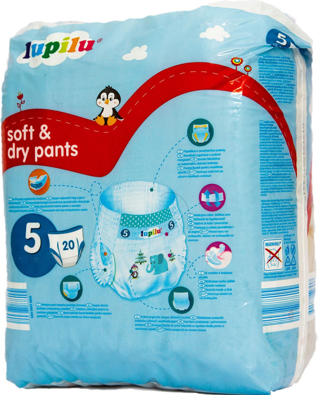 Lupilu Soft & Dry 5 Baby Pull-Up Diaper Pants, 20 pcs, 13-20 kg - Image 3