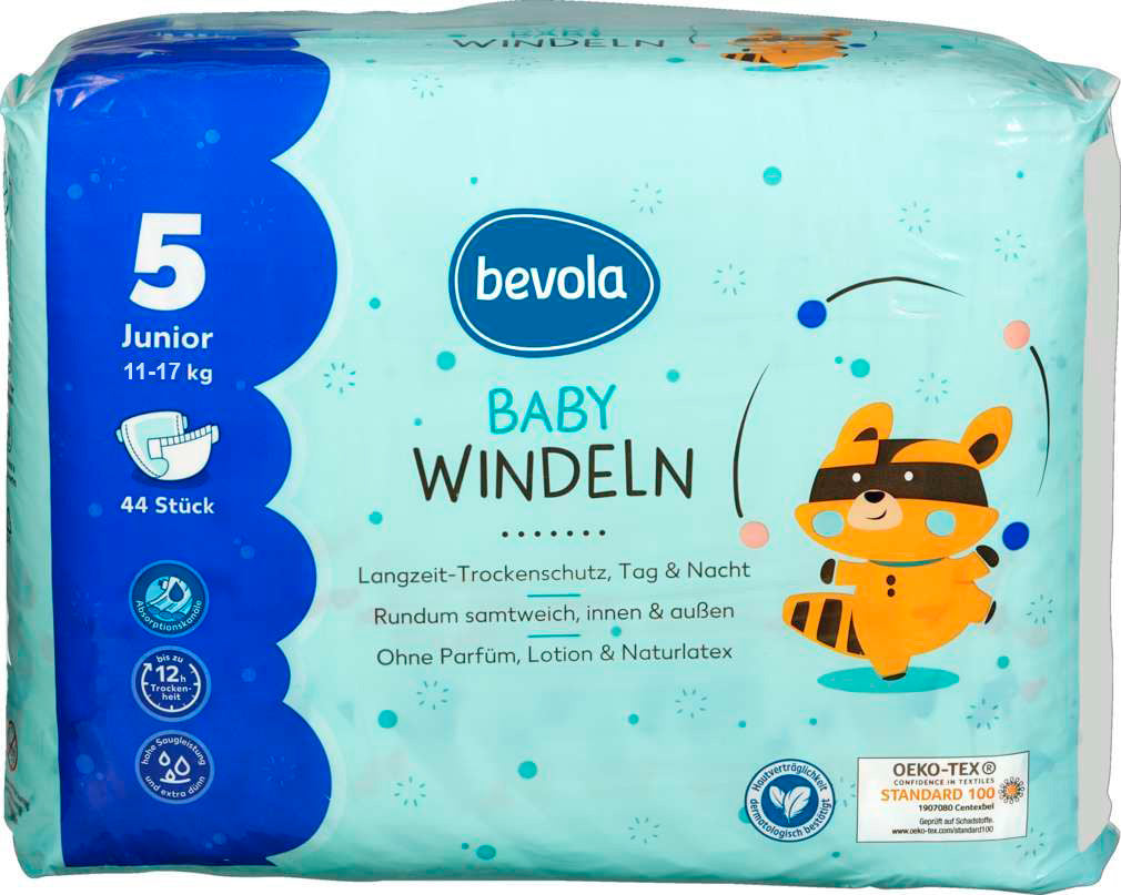 Bevola 5 Baby Diapers, 44 pcs, 11-17 kg