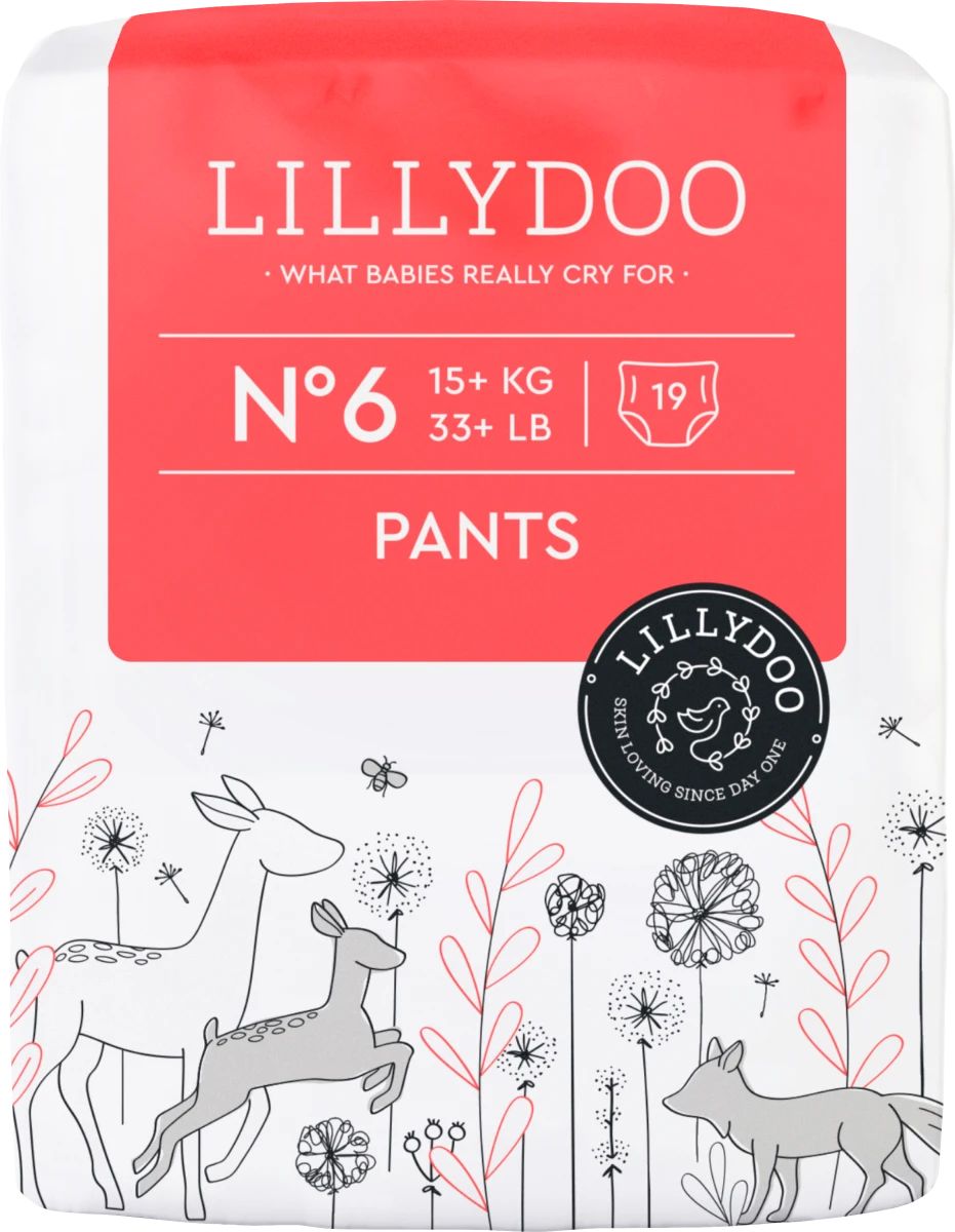 Lillydoo 6 Baby Pull-Up Diaper Pants, 19 pcs, 15+ kg