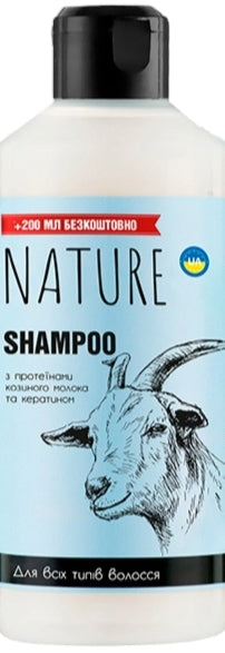 Bioton Cosmetics Nature Goat Milk Protein & Keratin Shampoo, 500 mL