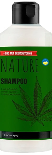 Bioton Cosmetics Nature Hemp Oil, Zinc & Ketoconazole Anti-Dandruff Shampoo, 500 mL