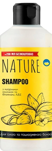 Bioton Cosmetics Nature Almond Milk & Vitamins A, B & E Shampoo, 500 mL
