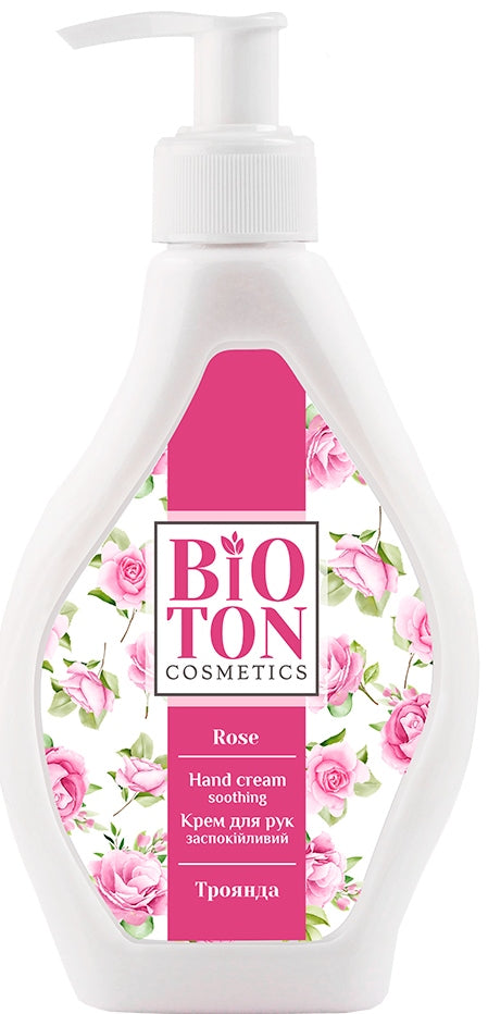 Bioton Cosmetics Rose Hand Cream with Pump, 350 mL