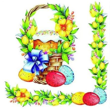 Silken Easter Table Napkins, 33 x 33 cm, 2-Ply, 12 pcs, Assorted