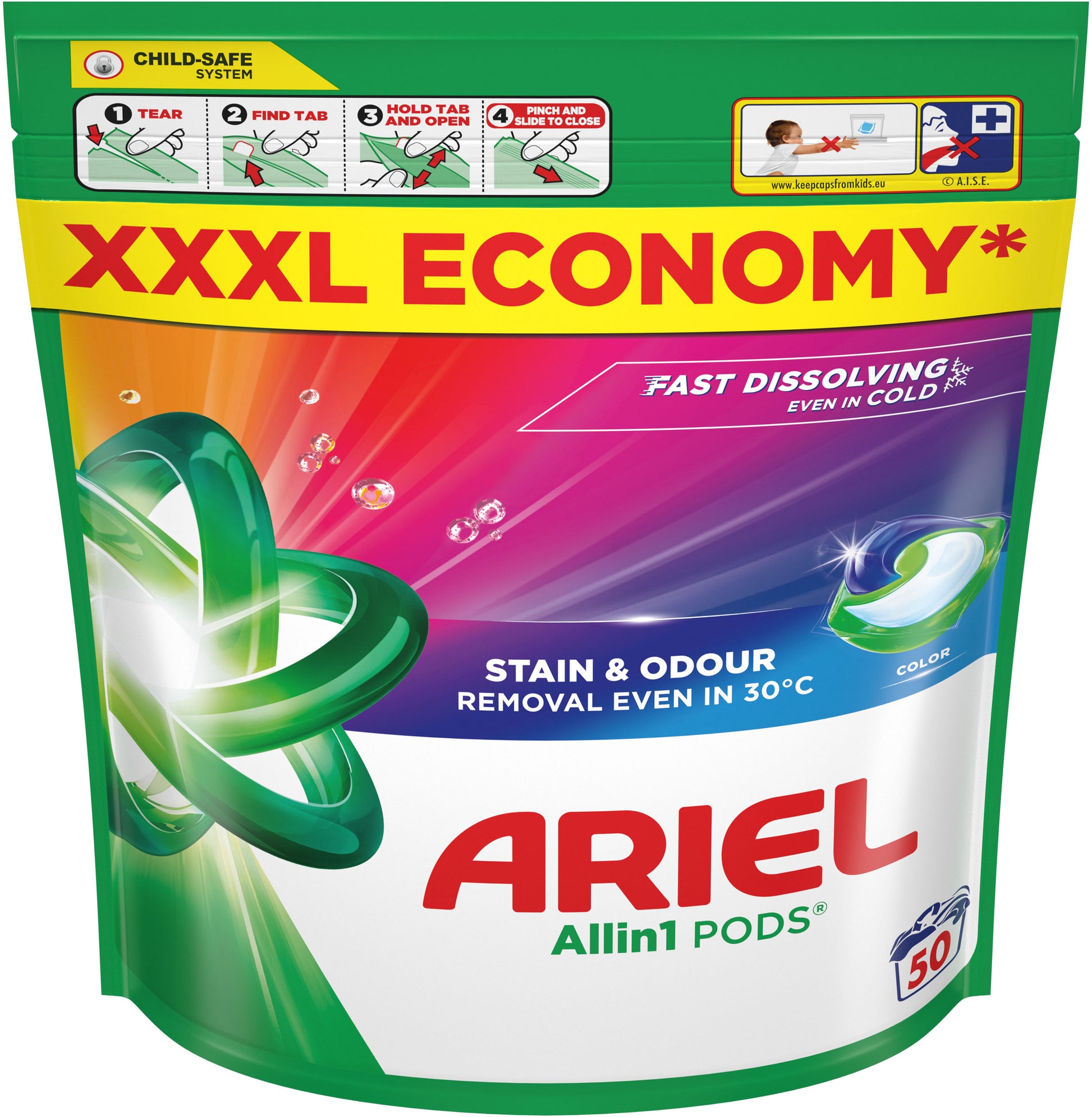 Ariel Color 3-in-1 Laundry Detergent Pods, 50 pcs (Price per 1 pc)
