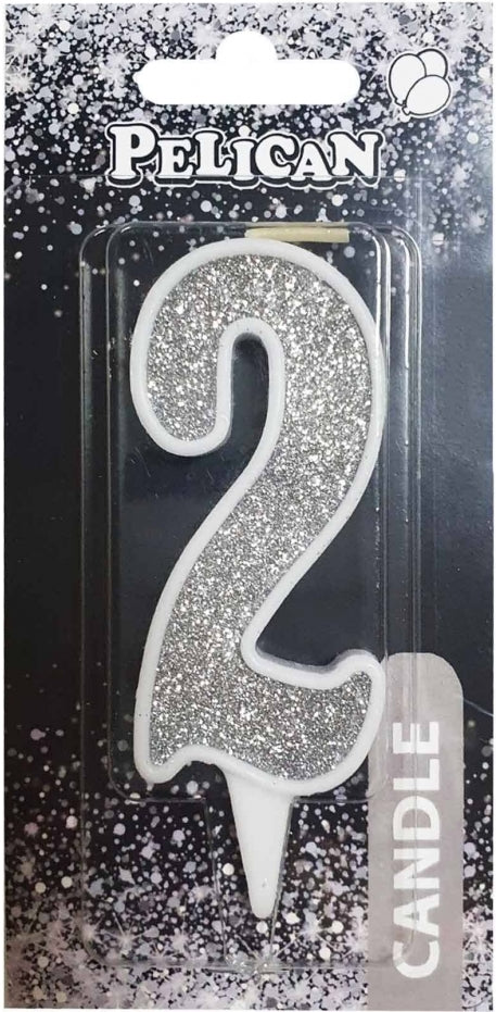 Pelican Silver Number 2 Cake Candle 867022