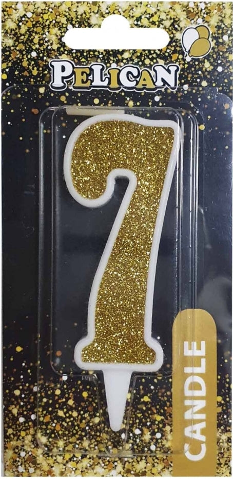 Pelican Gold Number 7 Cake Candle 867017