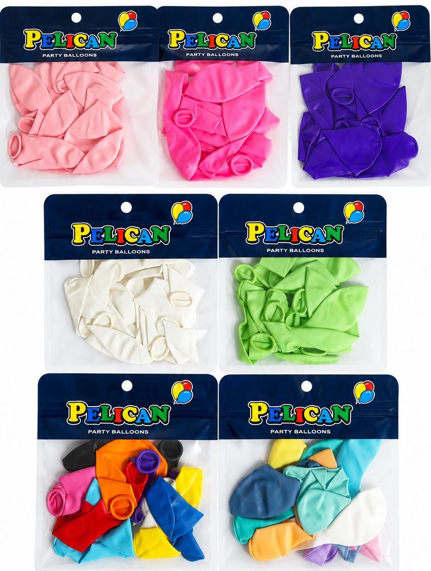 Pelikan Balloons, 10 pcs, Assorted