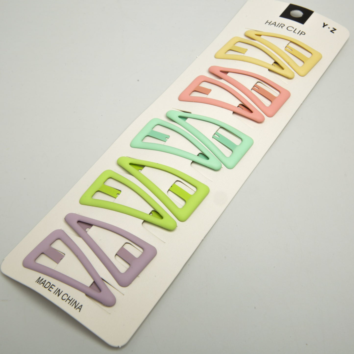 Kids' Triangular Rubber-Coated Snap Hair Clip 6-3434, 5 x 2.4 cm (Price per 1 pc)