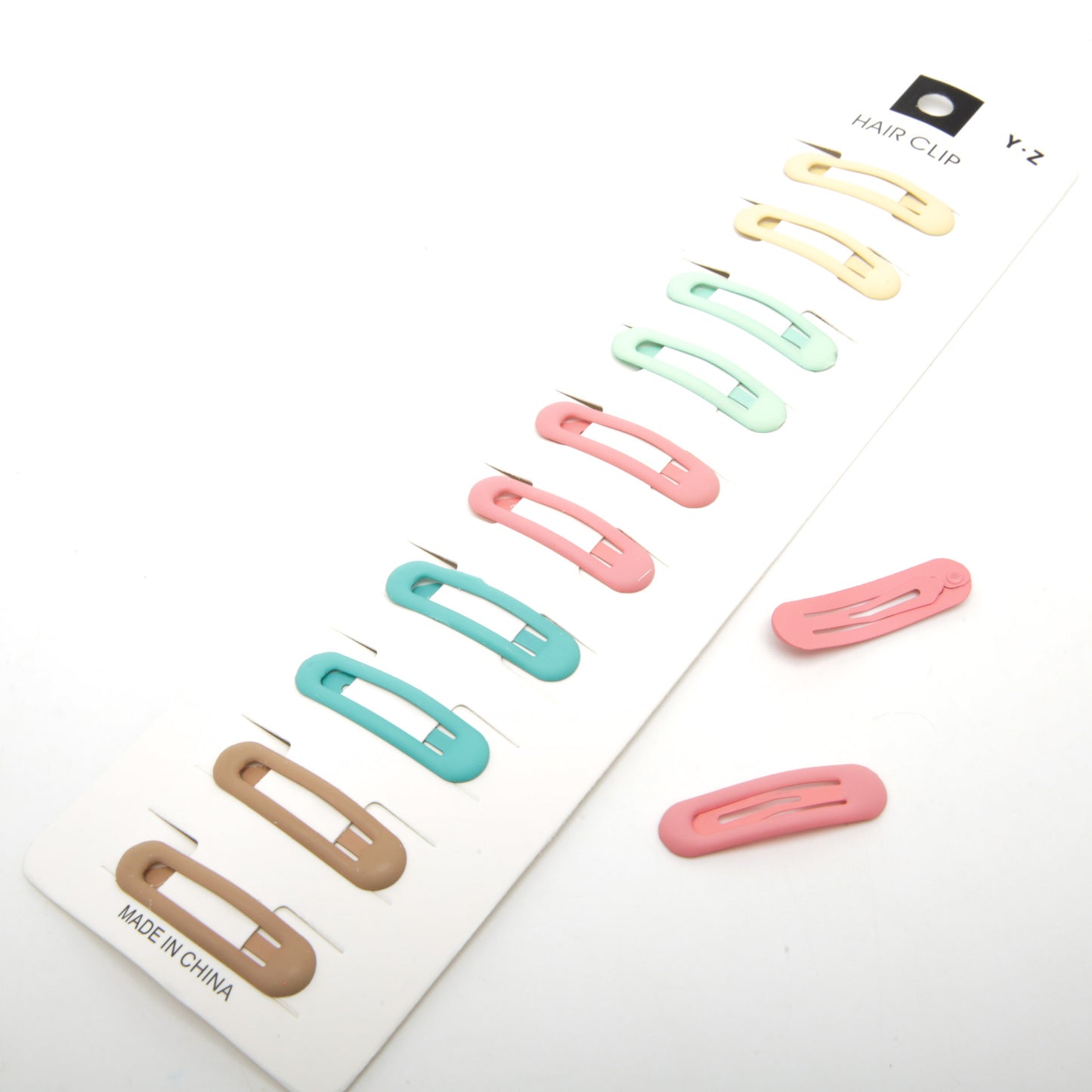 Kids' Colored Oval Rubber-Coated Snap Hair Clip 6-4874, 4 x 1 cm (Price per 1 pc)