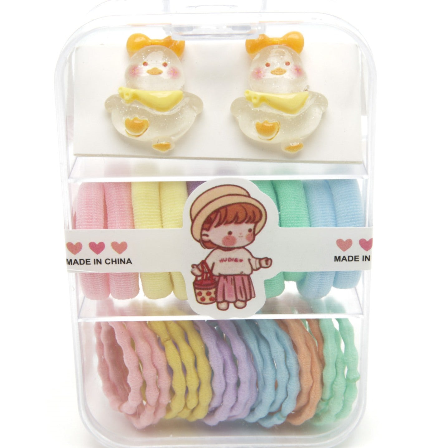 Kids' Hair Tie Set 6-4689 in Plastic Box, 2.5 cm Diameter