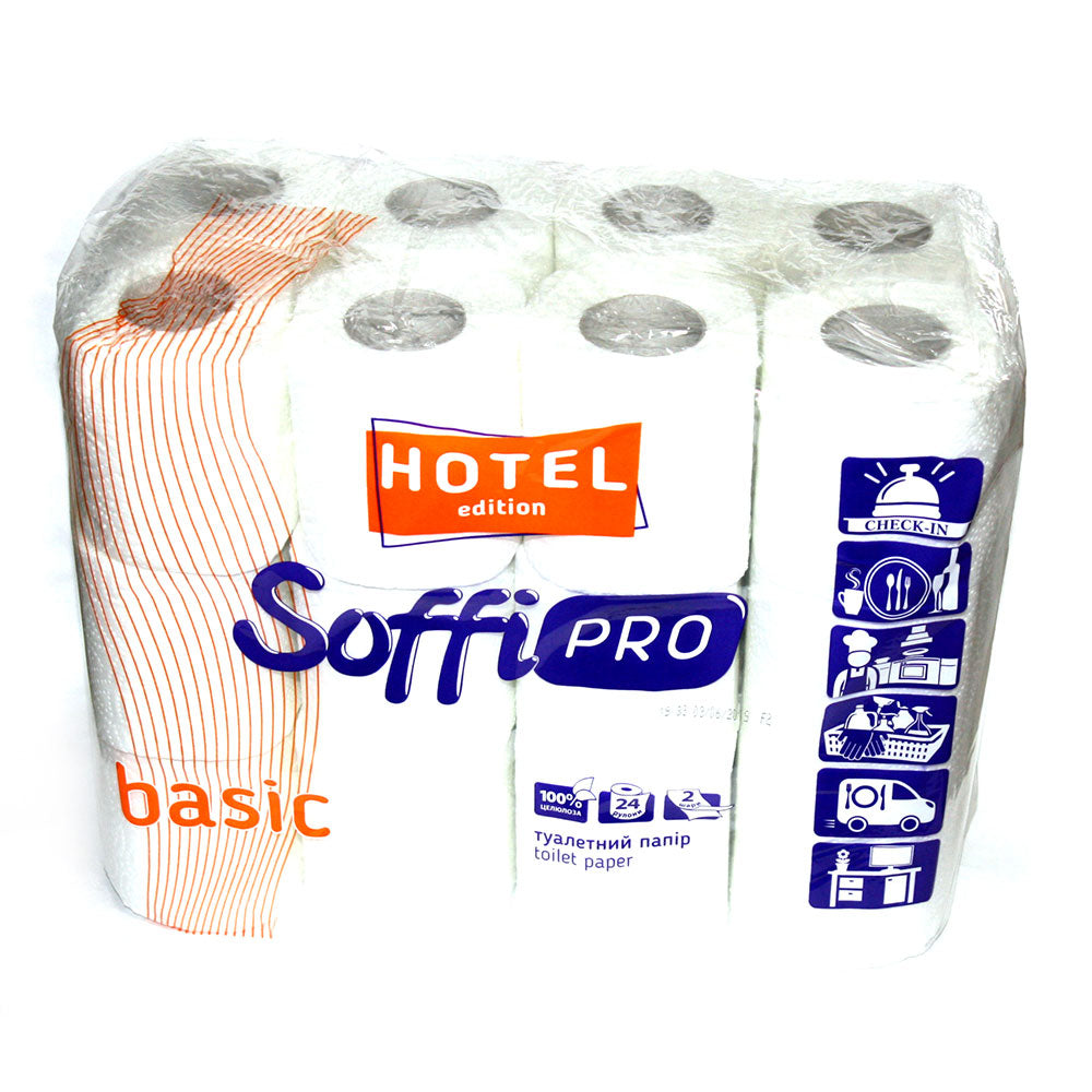 Soffipro Basic for Hotel Toilet Paper, 24 Rolls - Image 2