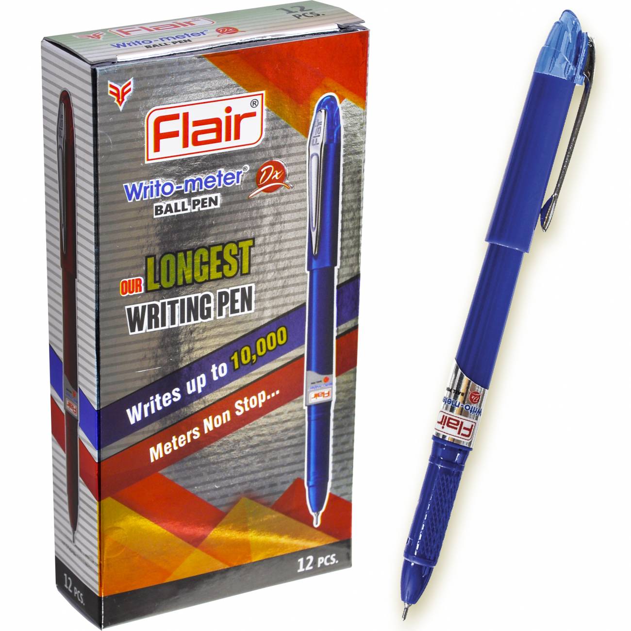 Flair Writo-Meter Blue Ballpoint Pen, 10 km