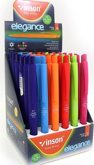 Vinson Elegance 8055 Blue Retractable Oil-Based Pen, 0.7 mm - Image 2