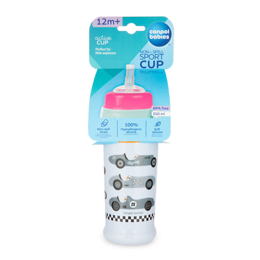 Canpol Babies 56/516 Light Blue Racing Spill-Proof Bottle with Silicone Spout, 12+ Months, 350 mL - Image 2