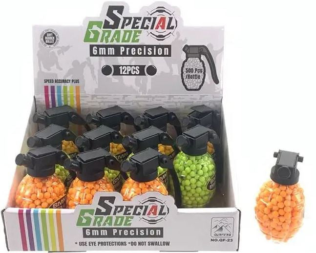 QF-23 Rubber Pellets in Grenade-Shaped Container, 6 mm