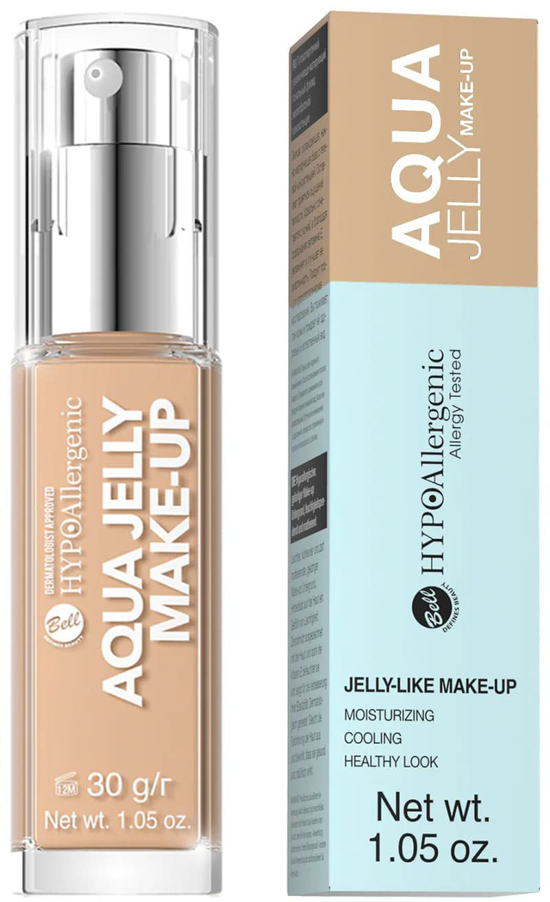 Bell Hypoallergenic Aqua Jelly 04 Golden Beige Hydrating & Mattifying Foundation Fluid, 30 g