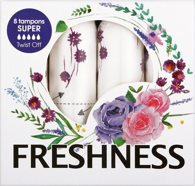 Freshness Super Tampons, 5-Drop Absorbency, 8 pcs