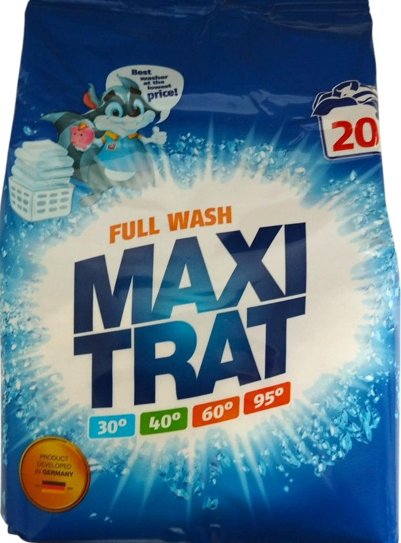 Maxi Trat Full Wash Laundry Detergent Powder, 20 Loads, 1.5 kg