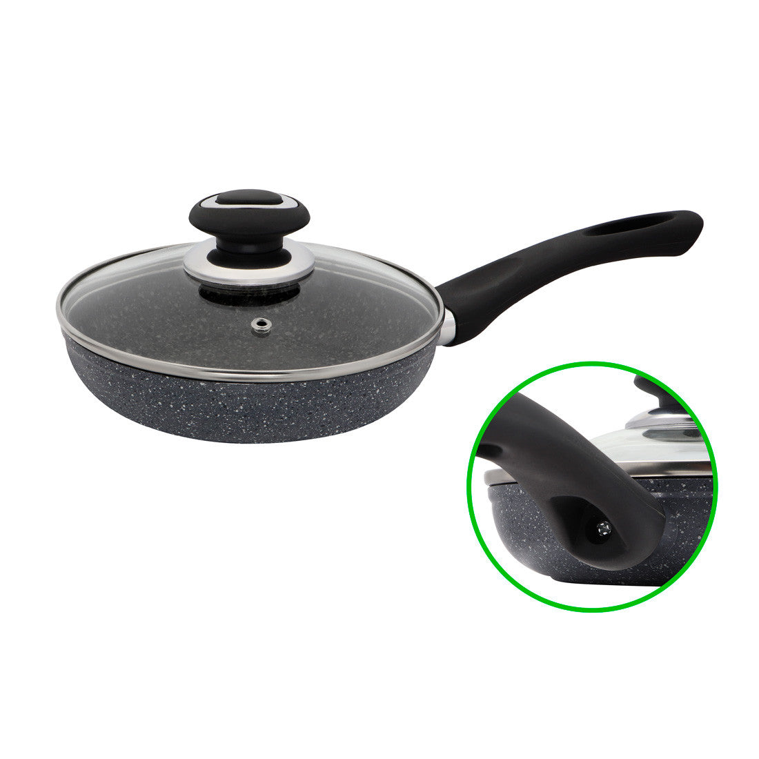 Zauberg FPG-205 Granite-Coated Frying Pan with Lid, 20 cm - Image 2