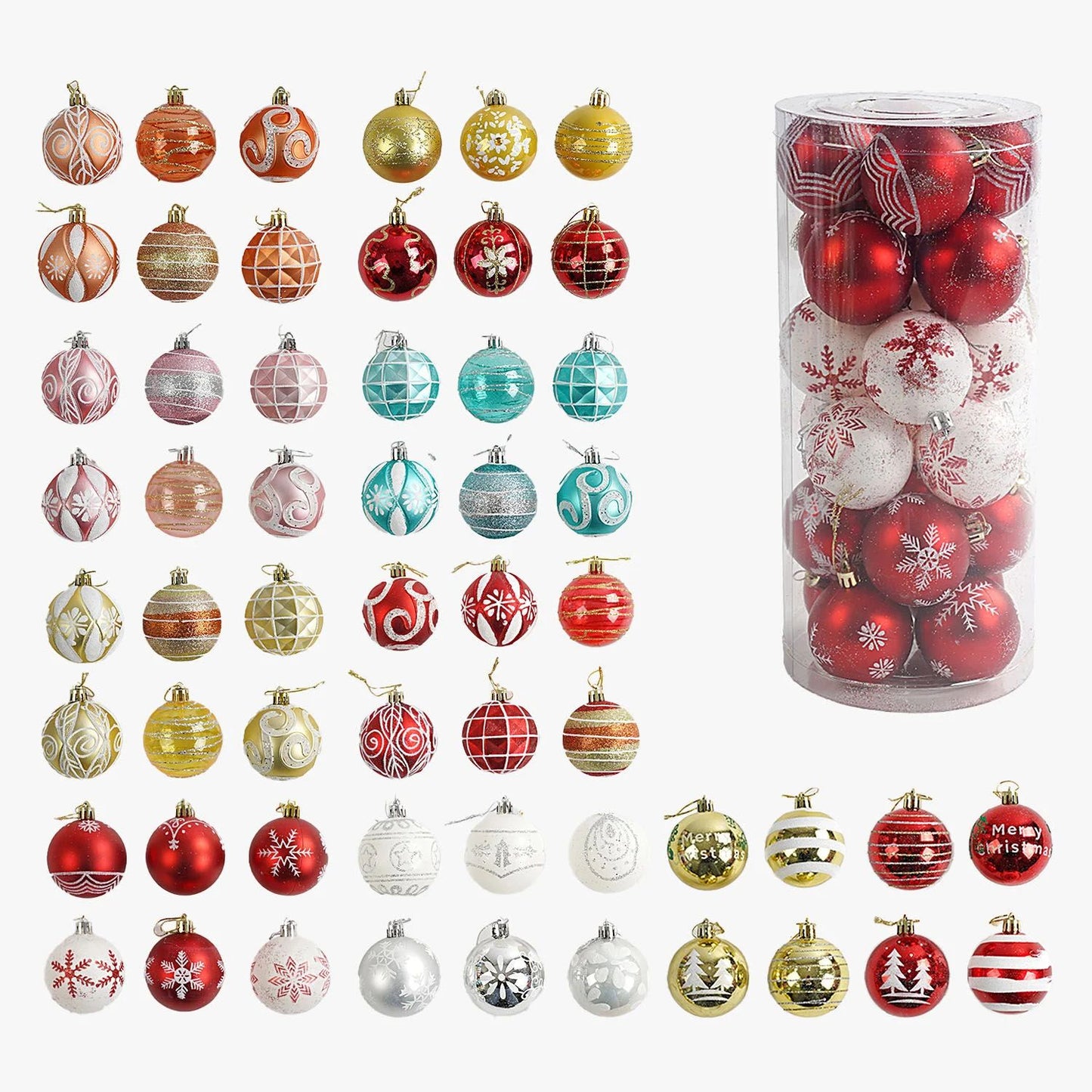 C 67614 Christmas Ball Ornaments, 6 cm Diameter, 24 pcs