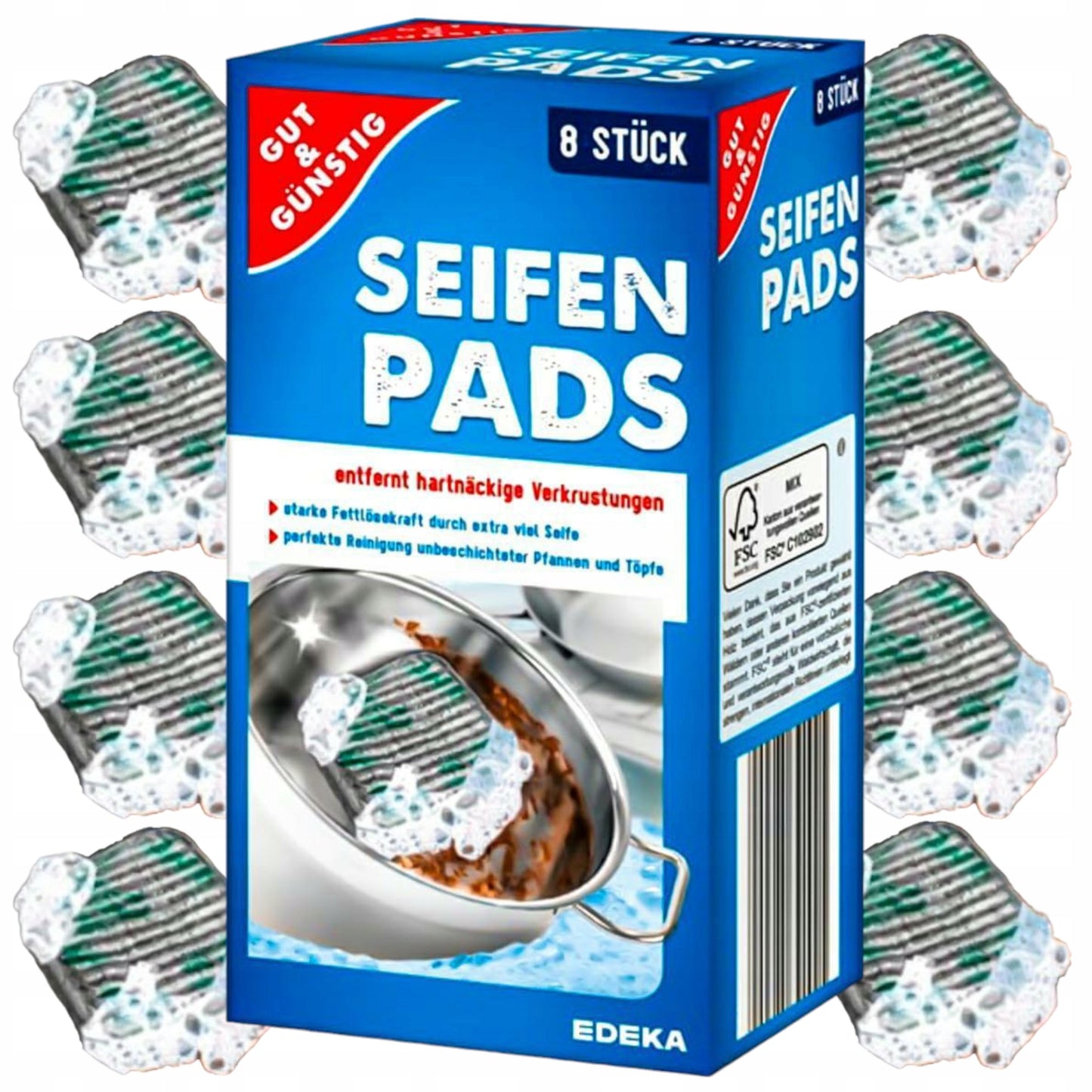 Gut & Günstig Heavy-Duty Impregnated Sponges, 8 pcs - Image 2