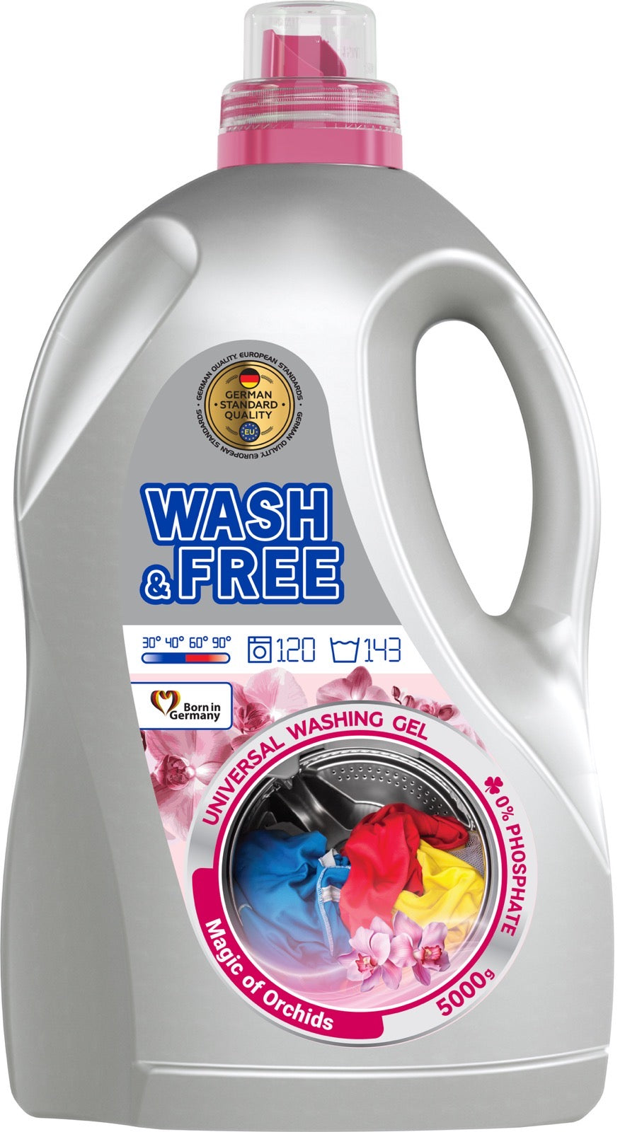 Wash & Free Magic of Orchids Liquid Laundry Detergent, 5000 g
