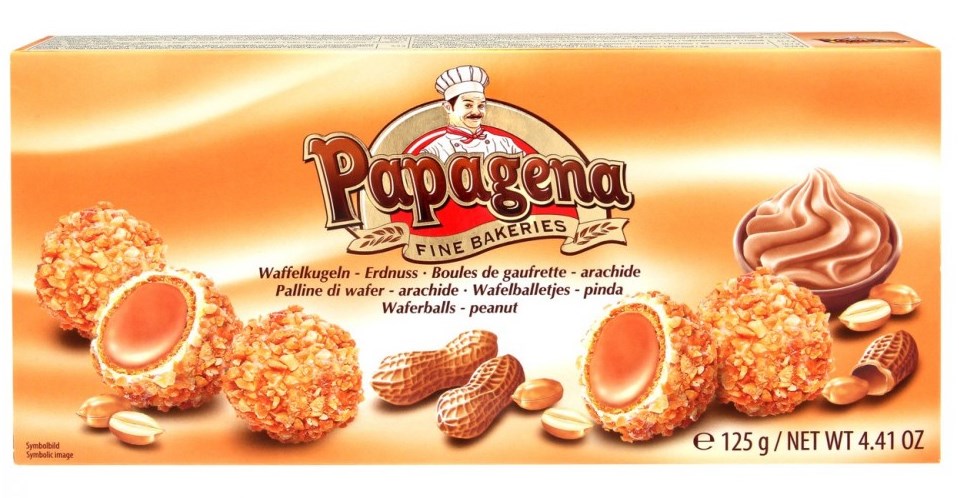 Papagena Peanut Wafer Balls, 120 g