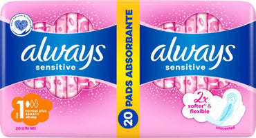 Always Ultra Sensitive Normal (Size 1) Sanitary Pads, 20 pcs - Image 2