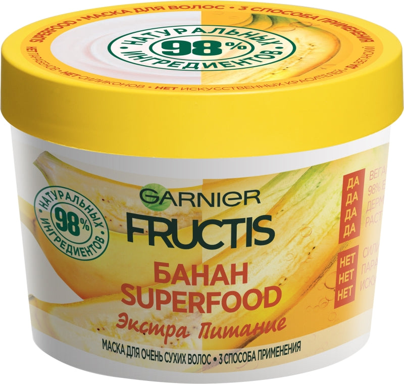 Garnier Fructis Banana Superfood Nourishing Hair Mask, 390 mL