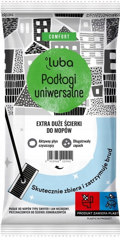 Luba Comfort XXL Universal Wet Floor Wipes, 12 pcs