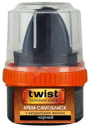 Twist Black Shoe Cream Polish, 50 mL