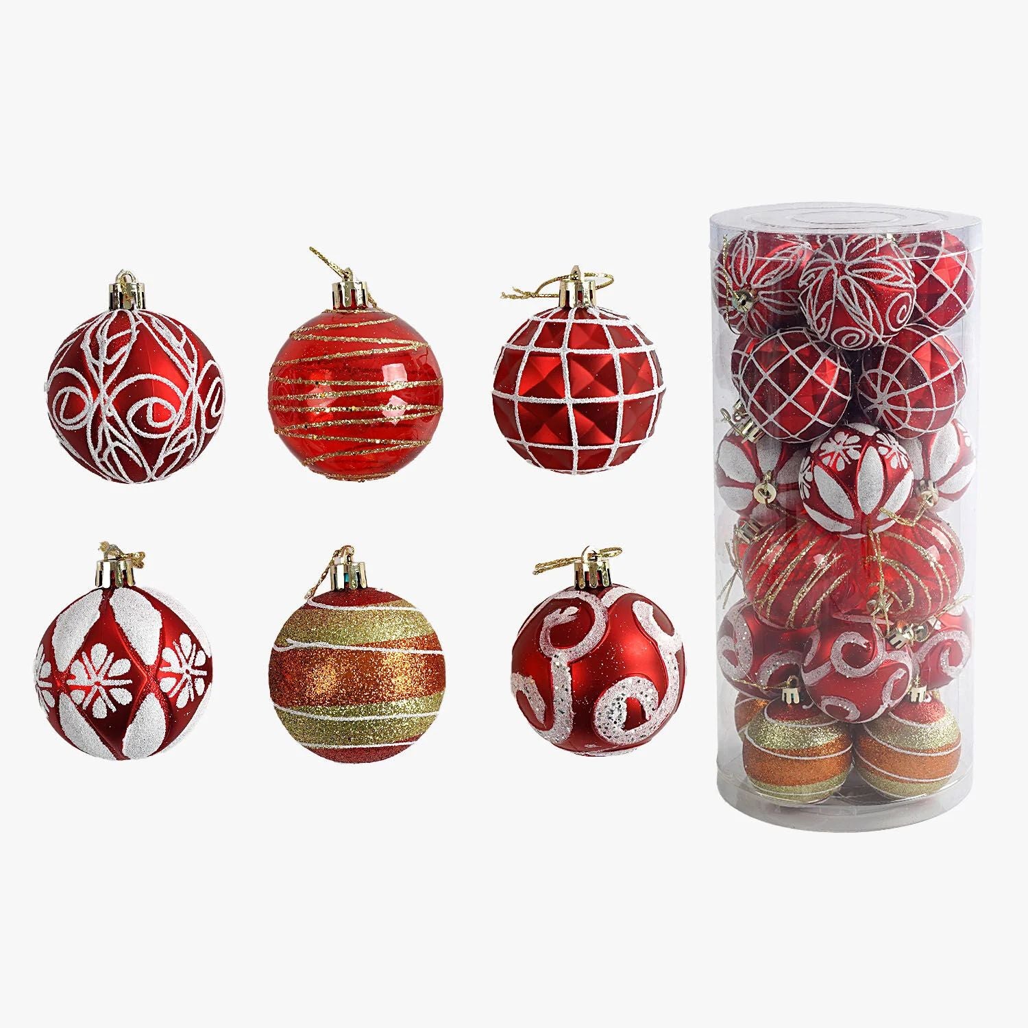C 67618 Christmas Ball Ornaments, 6 cm Diameter, 24 pcs