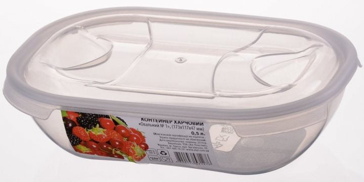 Al-Plastik No. 1 Oval Food Container, 0.5 L