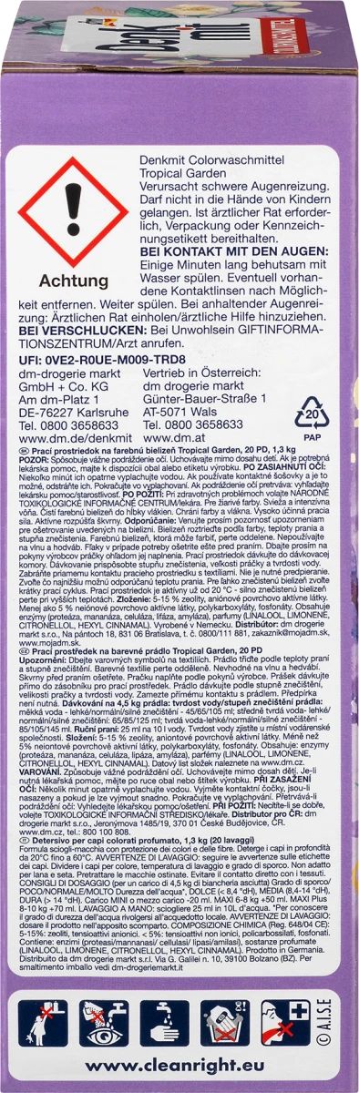 Denkmit Tropical Garden Color Laundry Detergent Powder, 20 Loads, 1.3 kg - Image 4