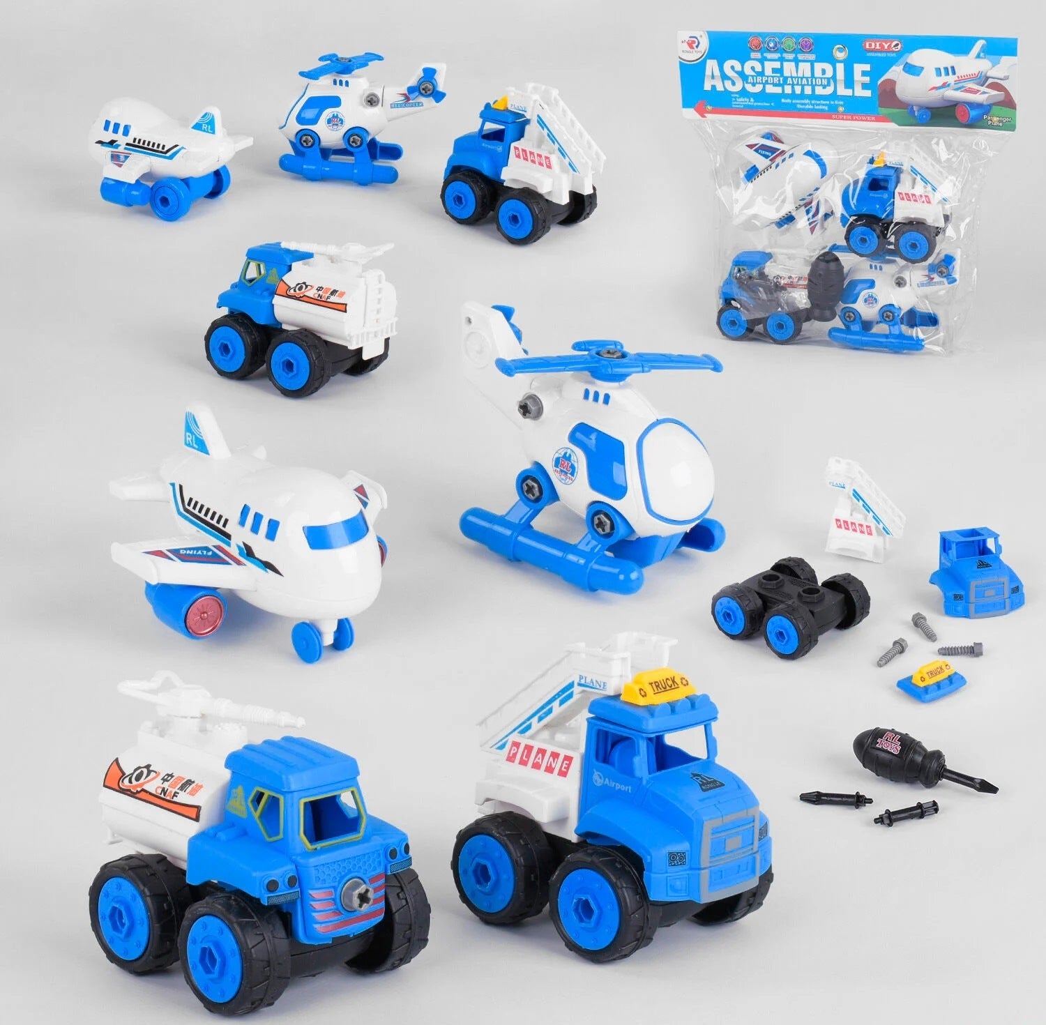 Rongle Toys RL589-19D Construction Vehicle Set, 4 pcs