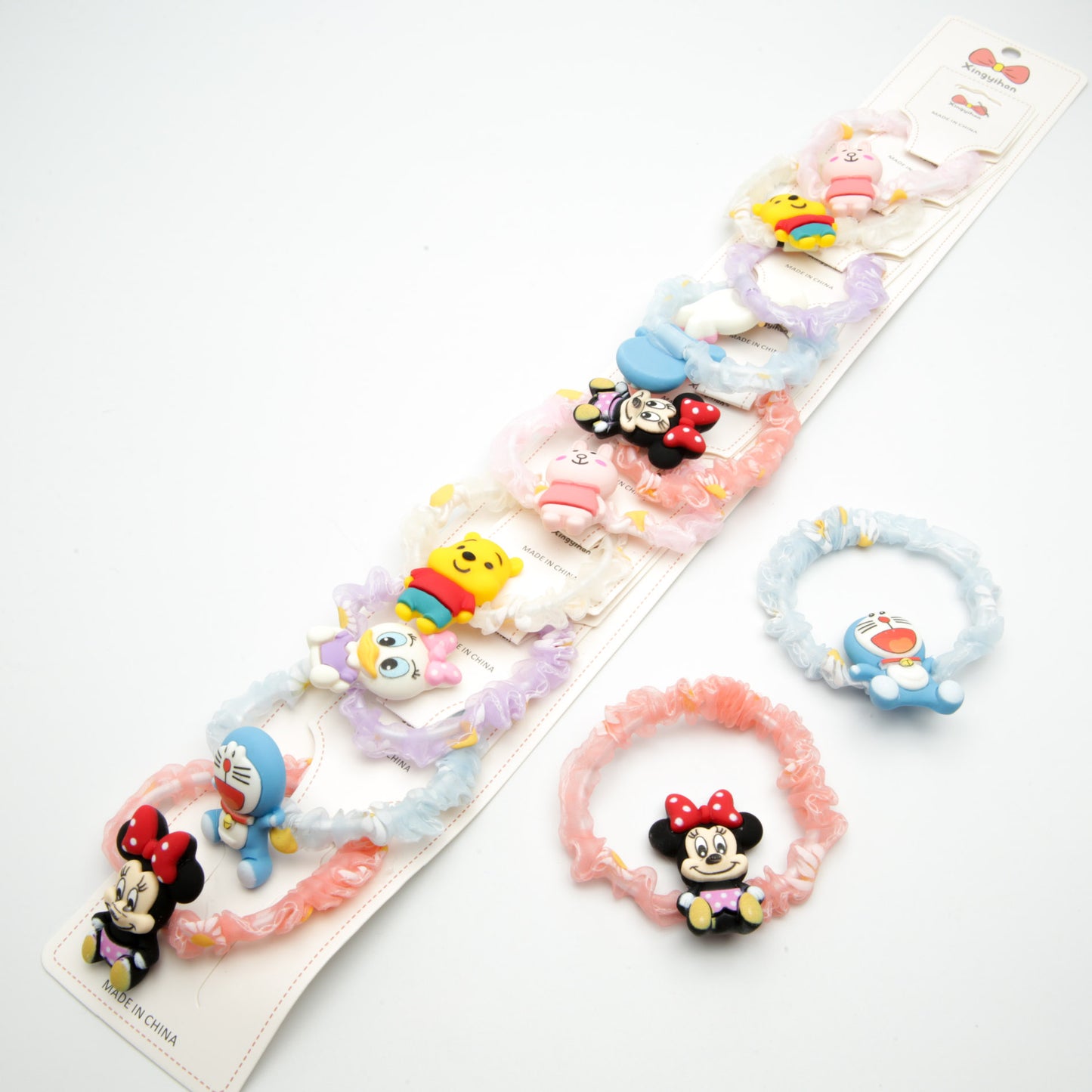 Kids Disney Mesh Hair Tie 6-1018 (Price per 1 pc)