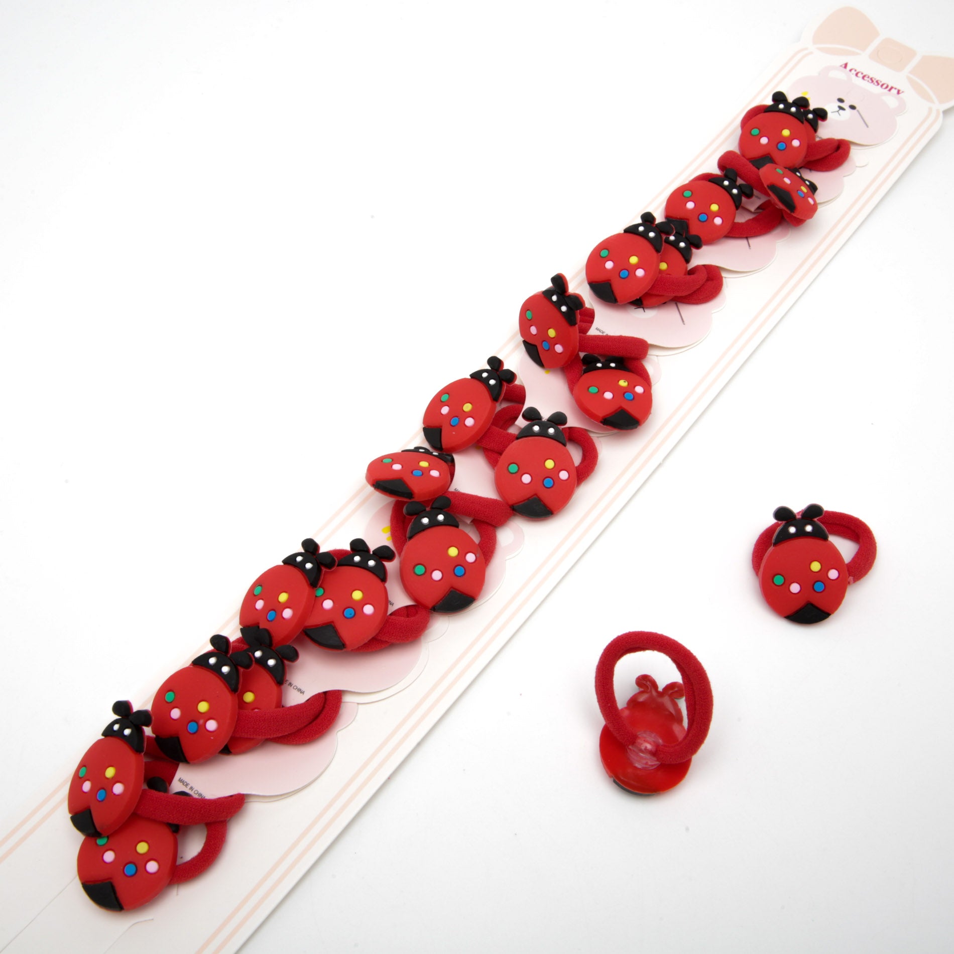 Kids' Ladybug Hair Ties 6-4028, 2 pcs