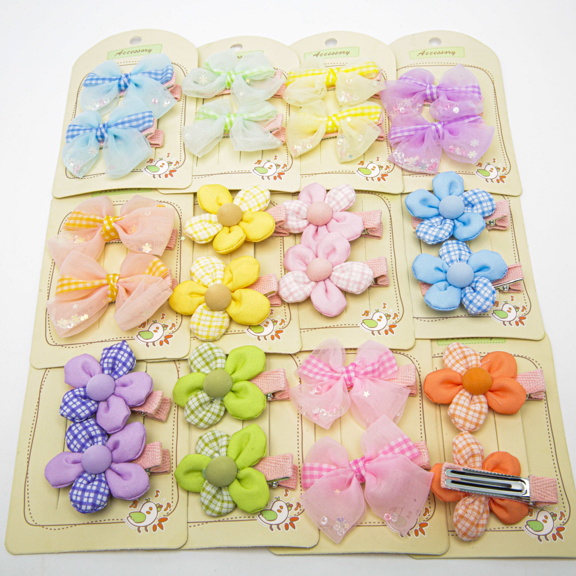Kids' Fabric Flower Duckbill Hair Clip 6-4865 (Price per 1 pc)