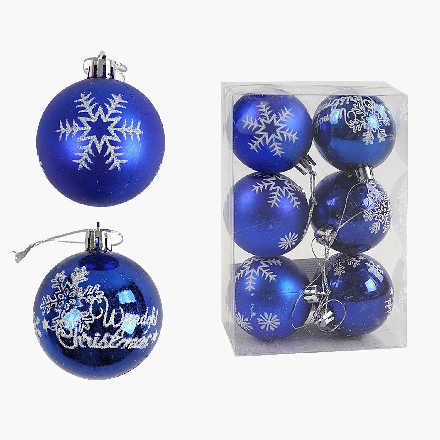 C 67666 Christmas Ball Ornaments, 5.5 cm Diameter, 6 pcs