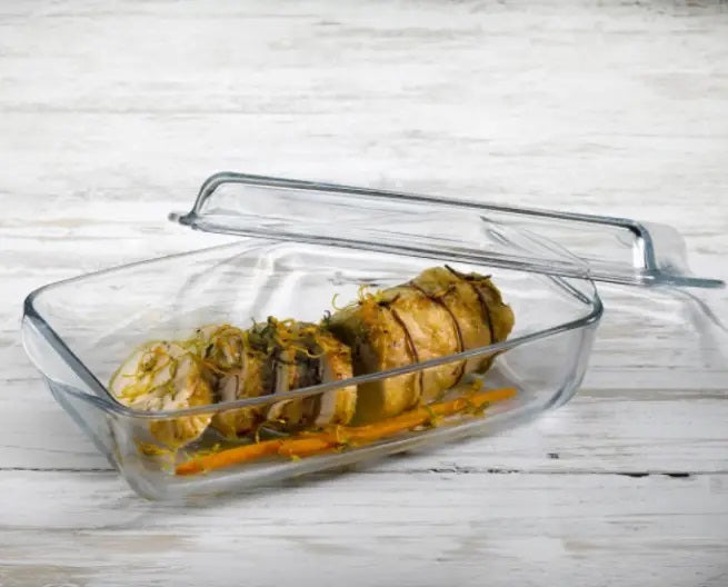 Pasabahce Borcam 59009 Rectangular Heat-Resistant Glass Casserole, 2 L + 1.375 L - Image 2