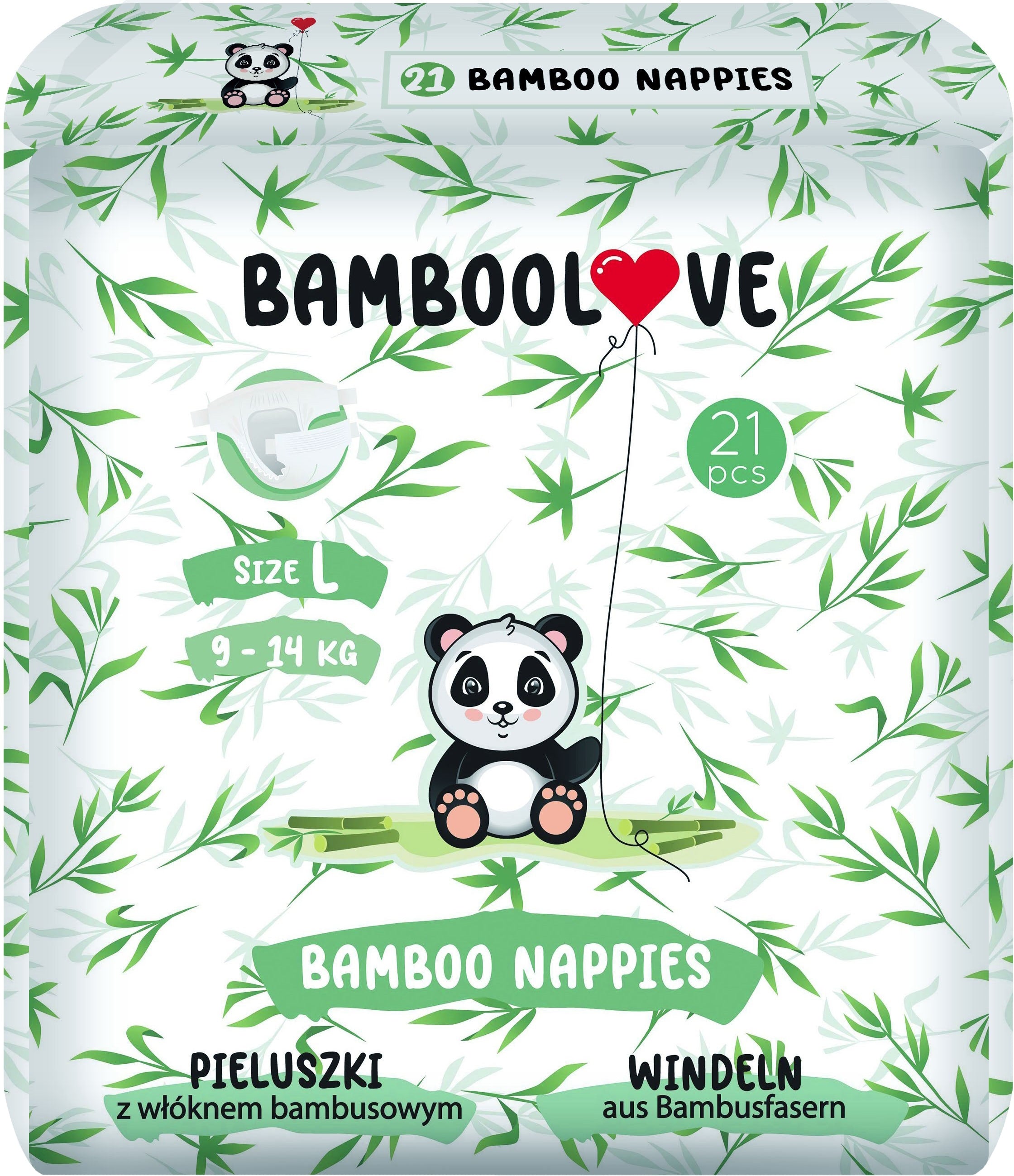 Bamboolove L Baby Diapers, 9-14 kg, 21 pcs